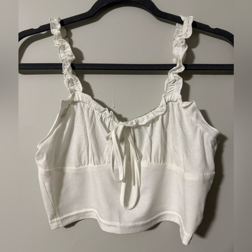 Shein white cropped tank top